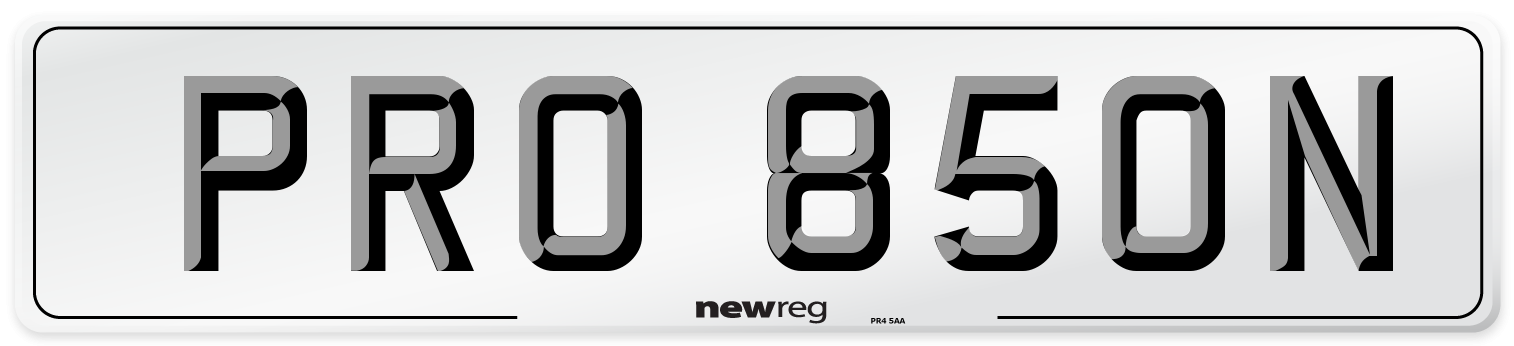 PRO 850N Number Plate from New Reg